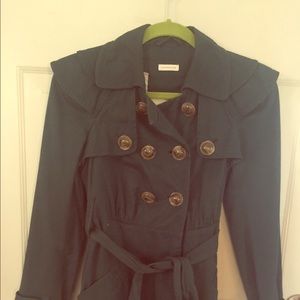 Anthropologie deep green trench coat